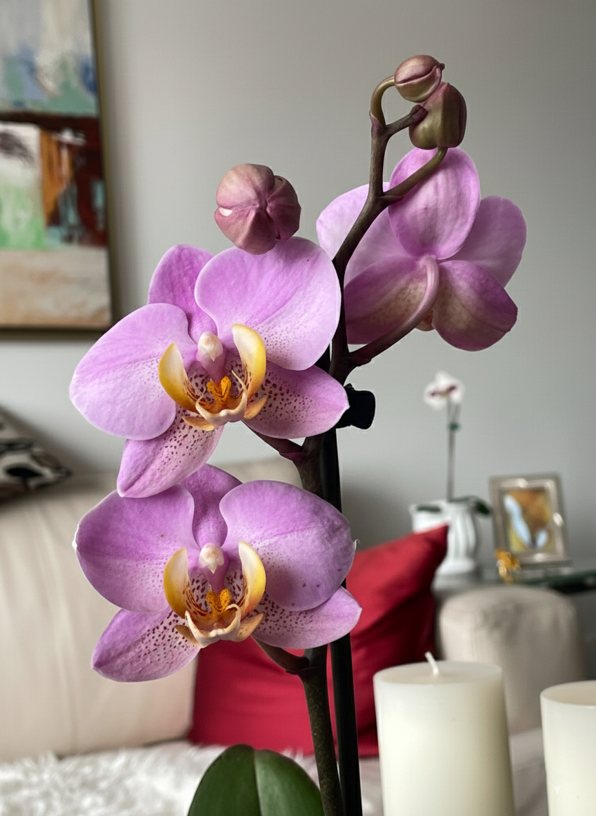 ORQUÍDEA ROSÉ EN MACETA DE CERAMICA BLANCA | ORQUIDEA PREMIUM